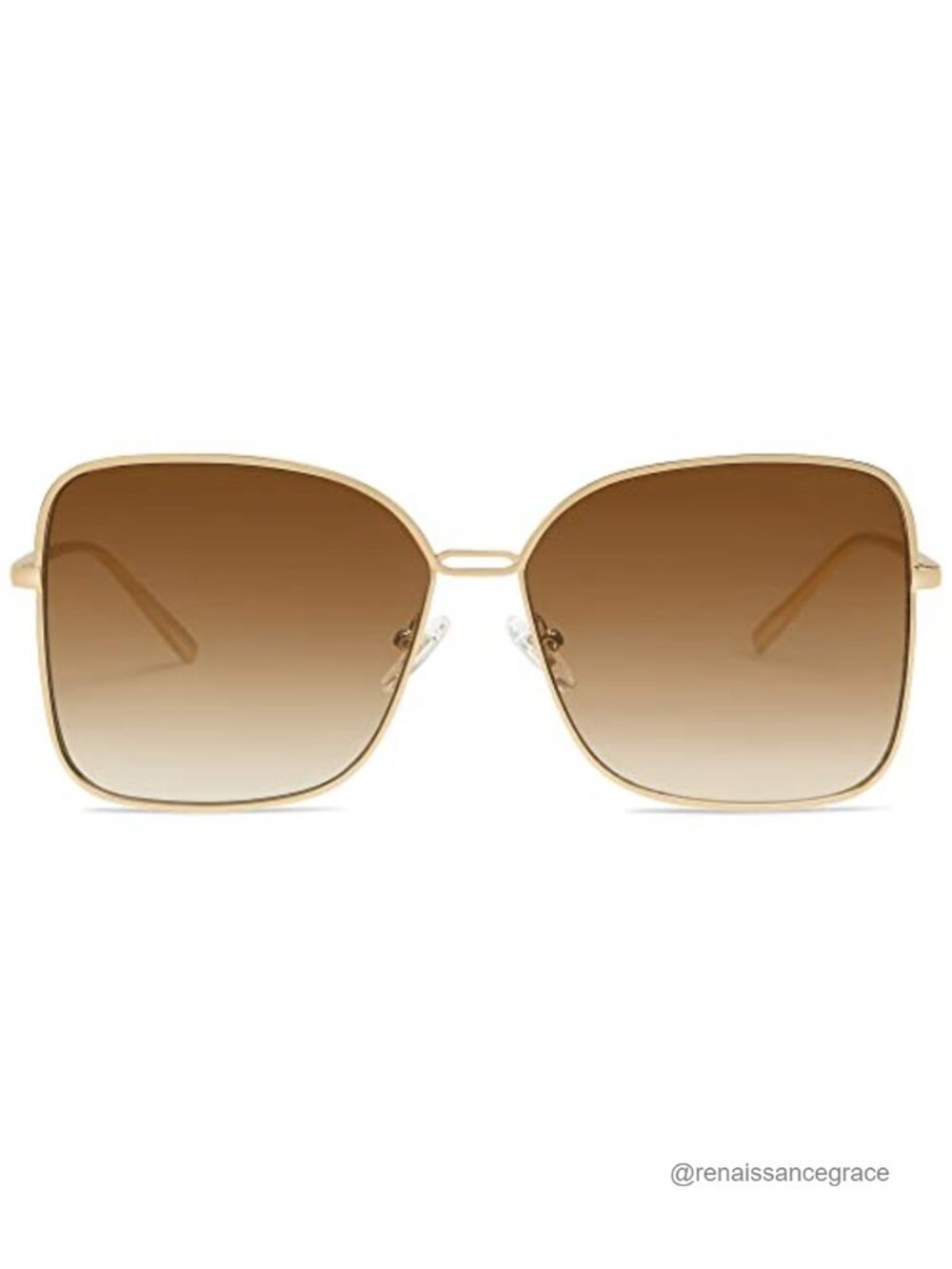 Oversized Square Metal Frame Sunglasses UV400 Protection Large Designer Shades